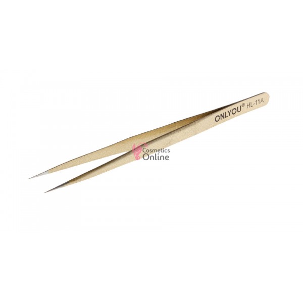 Penseta pentru gene false fir cu fir ONLYOU HL-11A Gold - de inalta precizie